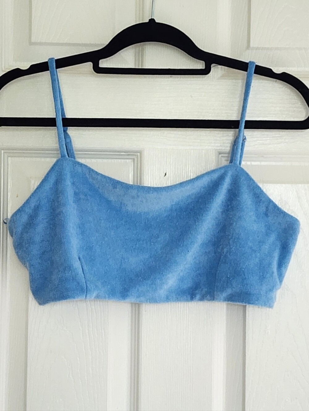 ​7 For All Mankind Blue Terry Cloth Crop Top Bralette - Small